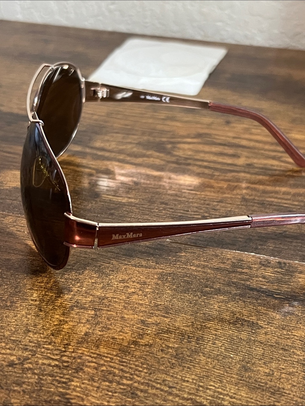 MaxMara Brown Rimless Sunglasses with Brown Temples